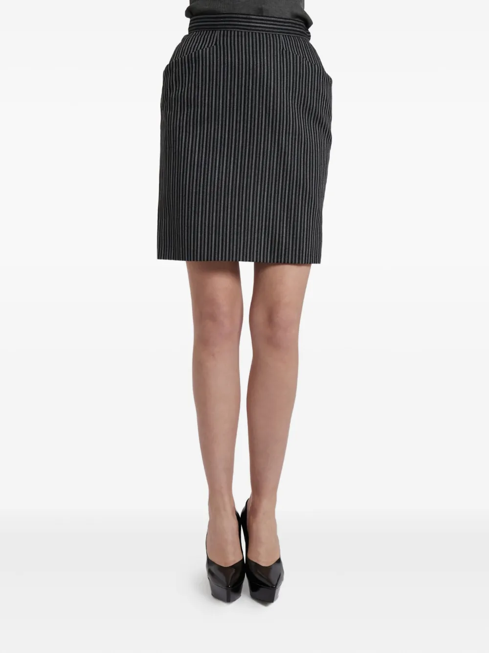 Saint Laurent Pre-Owned pinstriped mini skirt | Black | Image 1
