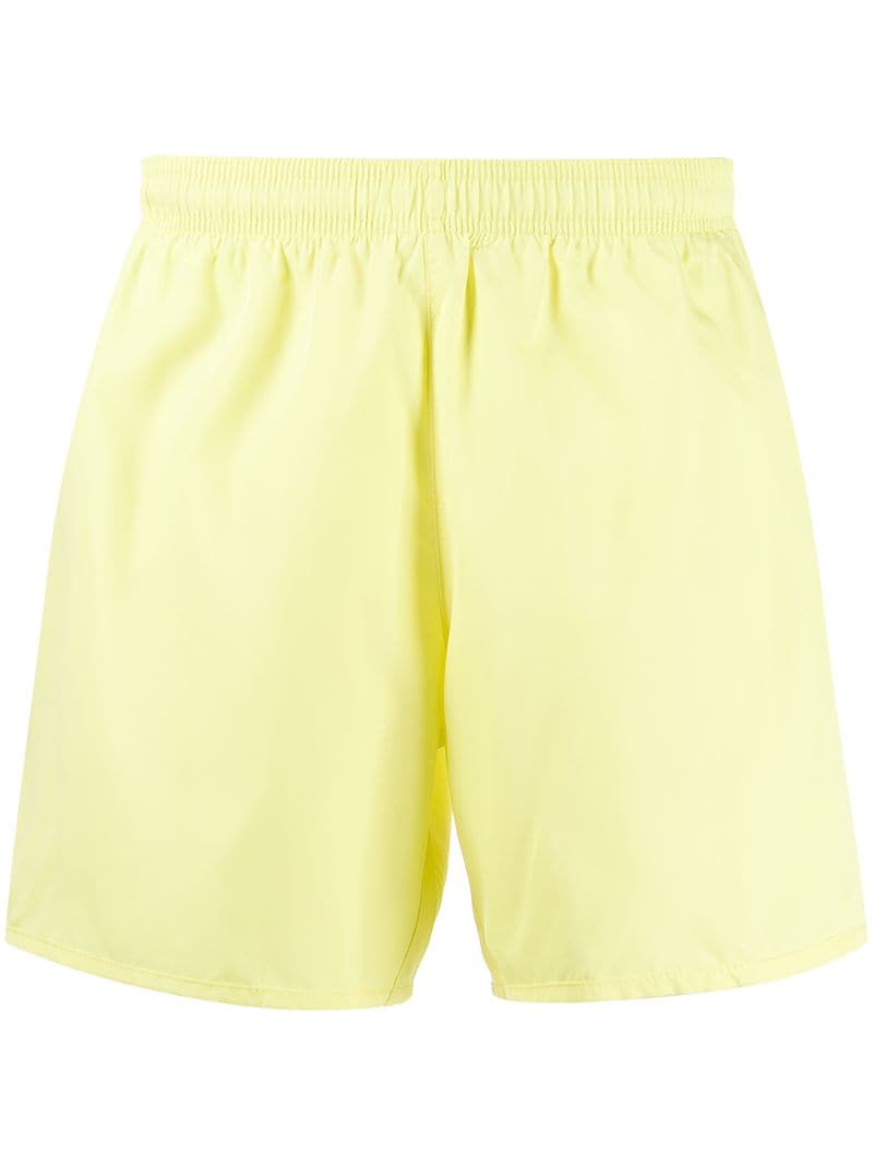 Ea7 Metallic Logo Print Swim Shorts In Yellow