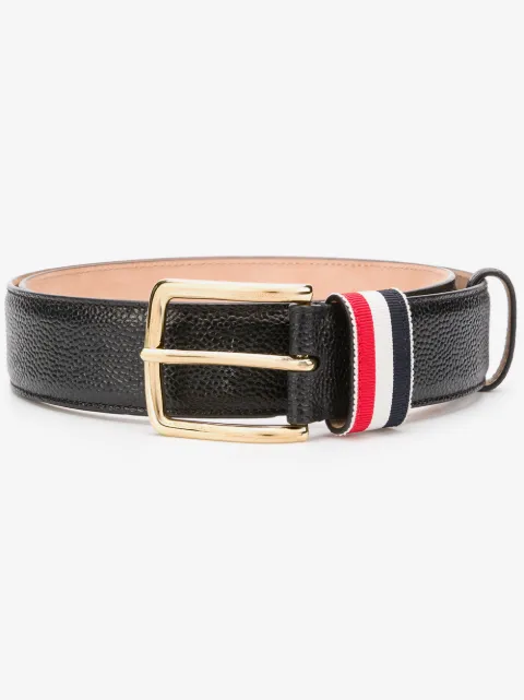 Thom Browne pebble-grain RWB loop belt 35mm