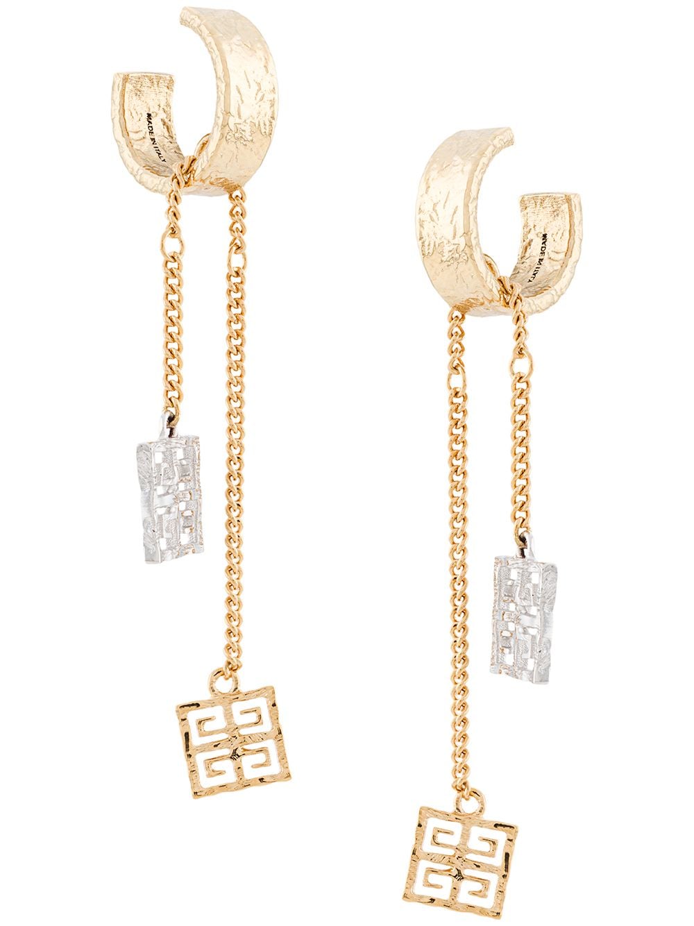 Givenchy Chain Detail Hoop Earrings In 金色