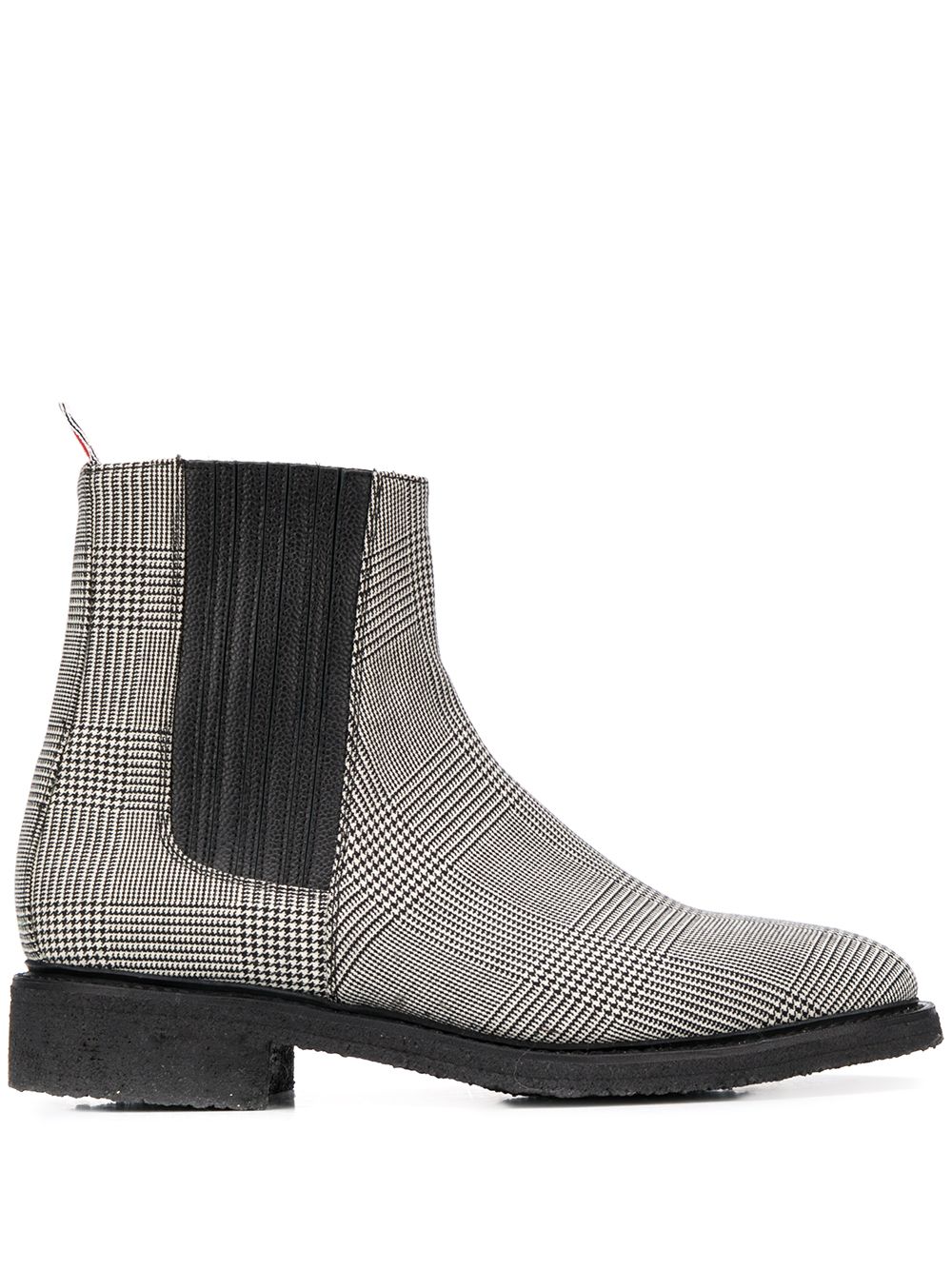 houndstooth boots black white