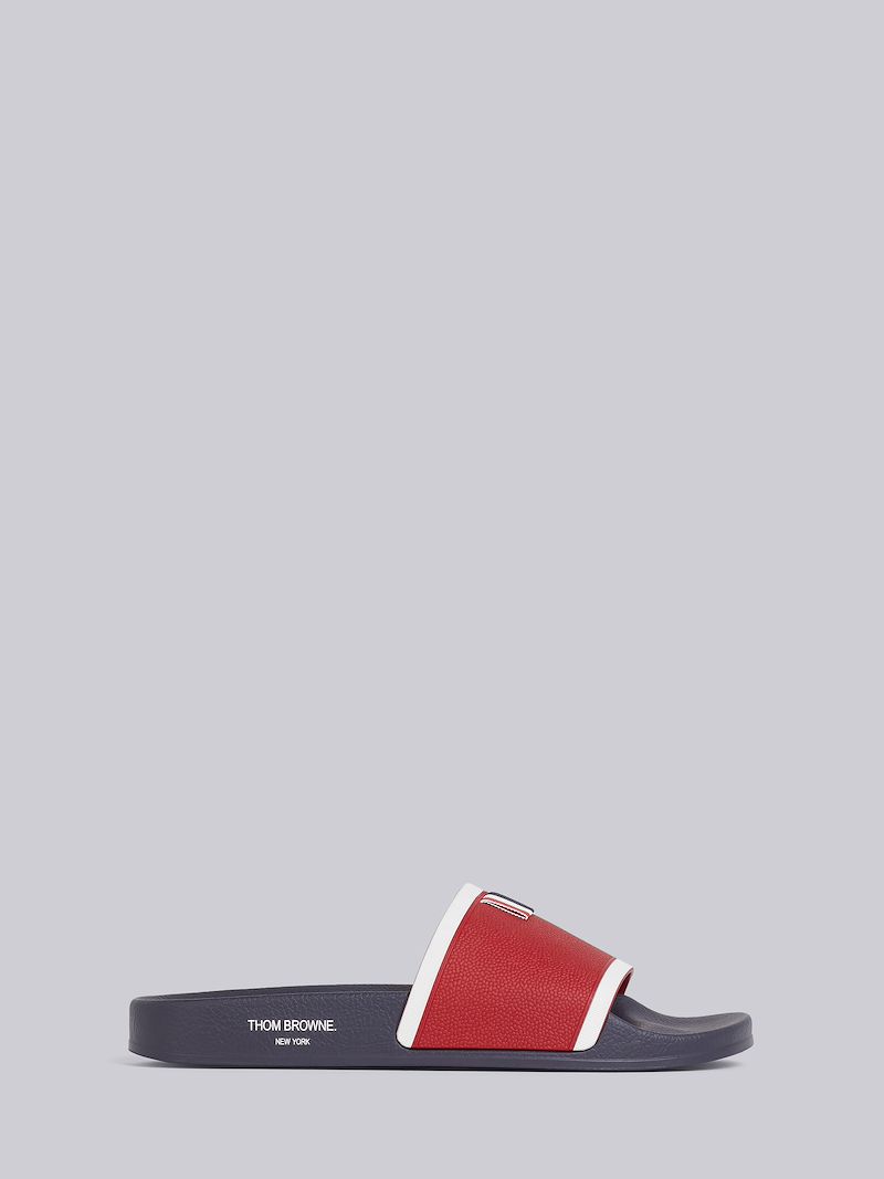 Tricolor Rubber Pool Slide Thom Browne Official