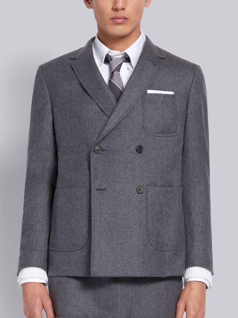 grey flannel double breasted suit