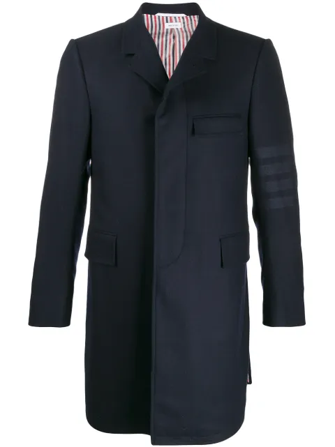 Thom Browne pardessus Chesterfield à 4 bandes signature