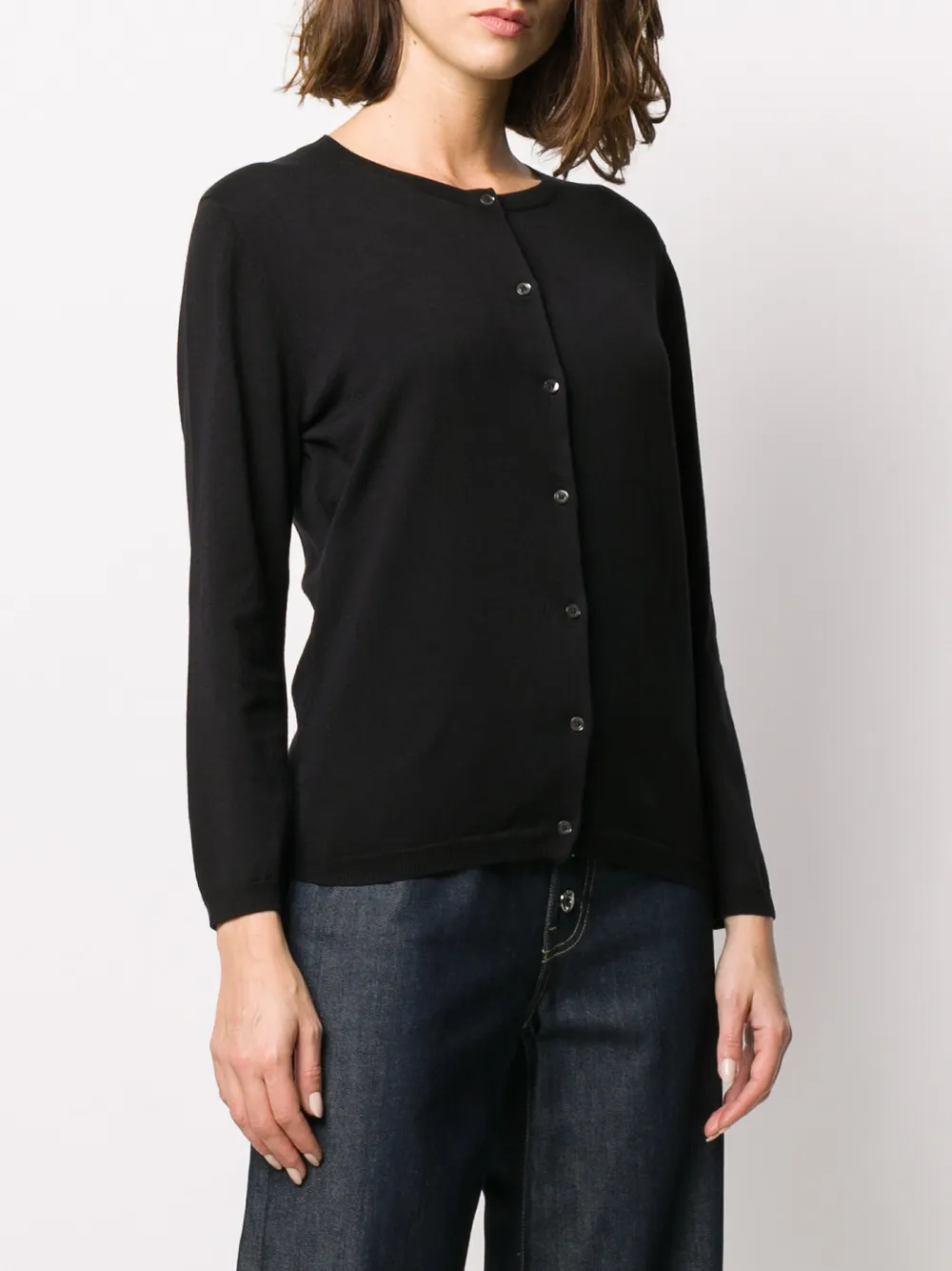  Aspesi Round-neck Cardigan - Black 