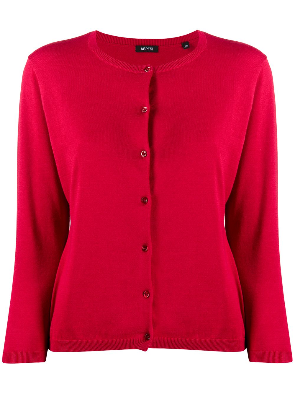 Aspesi Round-neck Cardigan In Red