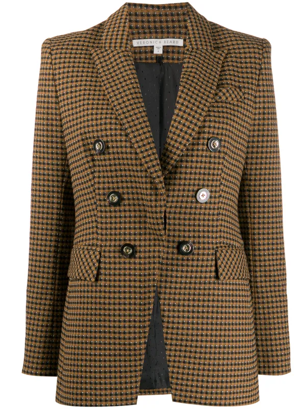 Veronica Beard Double Breasted Blazer in Brown