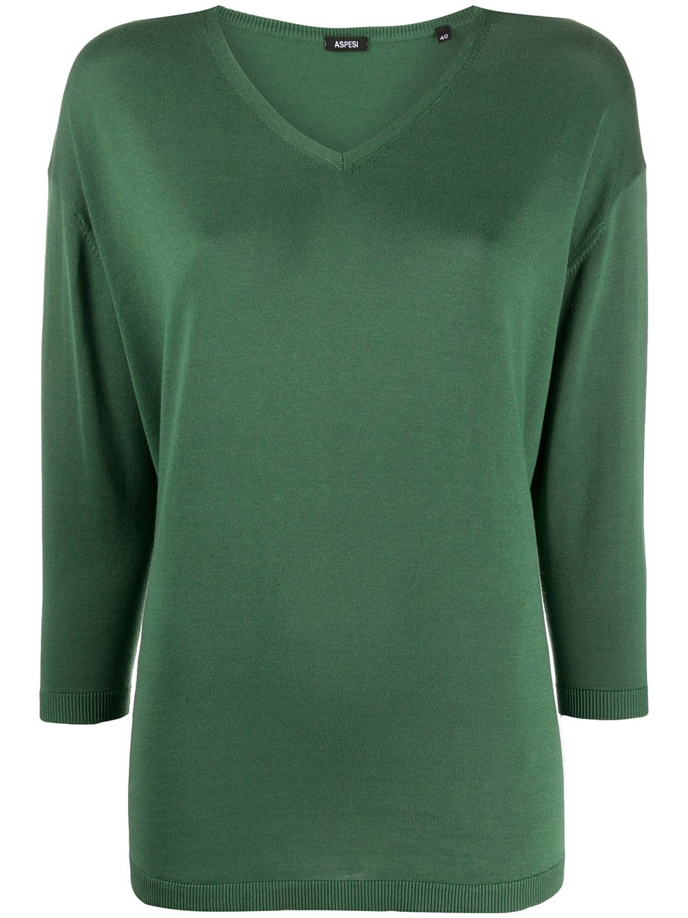 Aspesi V-neck Relaxed Jumper In Green