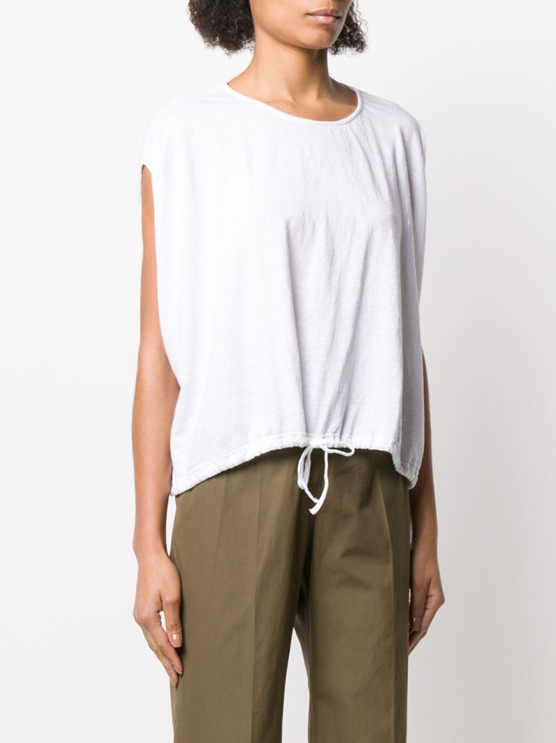 Shop Aspesi Drawstring Sleeveless Top In White