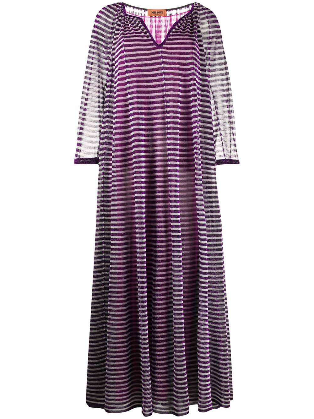 Missoni Striped Long Dress In Grey