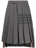 Thom Browne knee-length pleated 4-Bar striped skirt - Grey