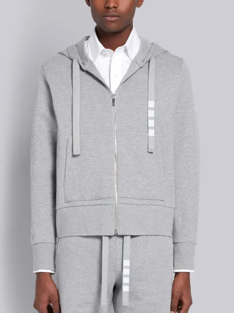 MOCK NECK SWEATSHIRT IN COTTON LOOPBACK W/ 4 BAR INTARSIA NECK 