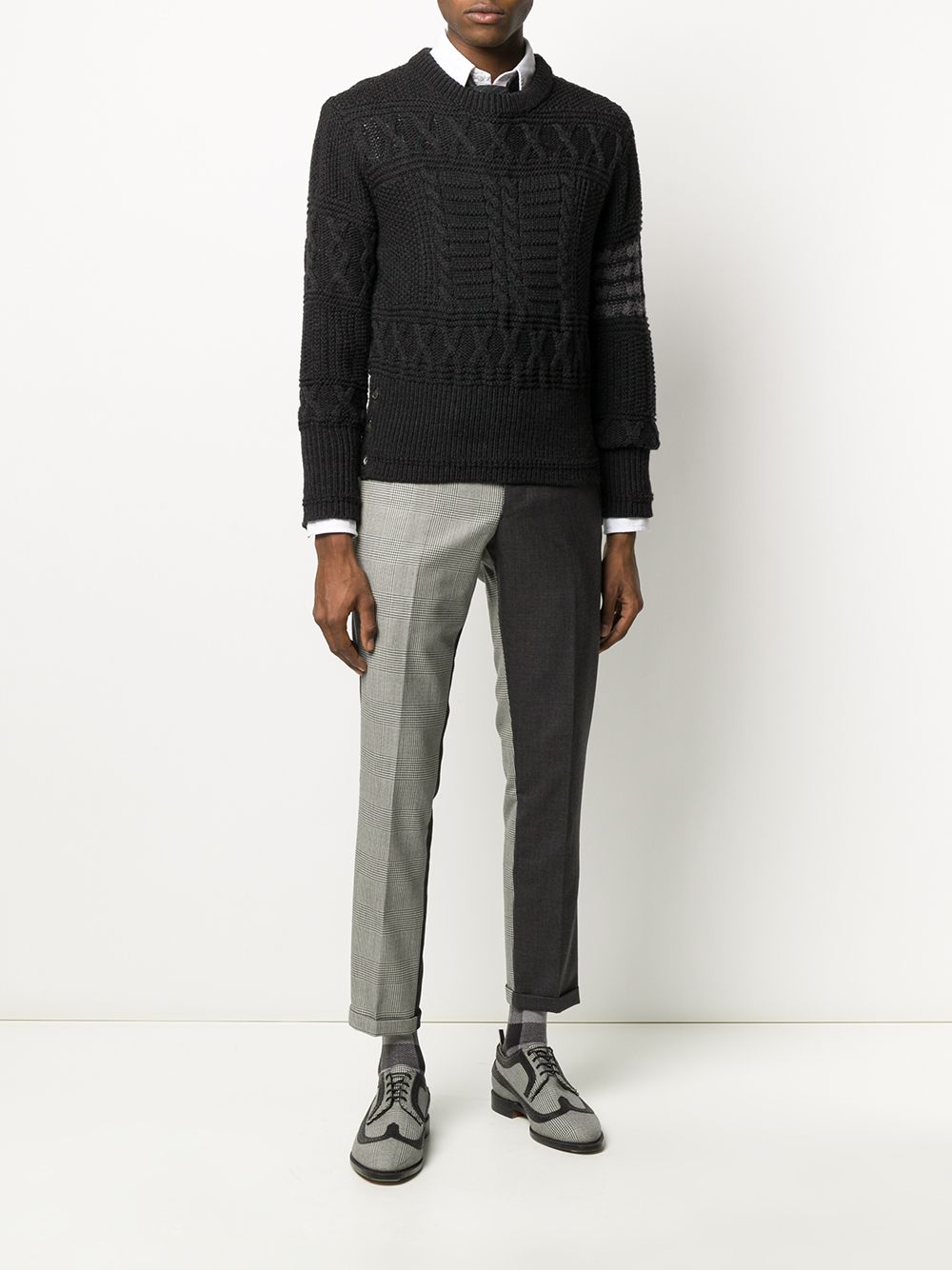 Thom Browne Kabelgebreide trui - Grijs