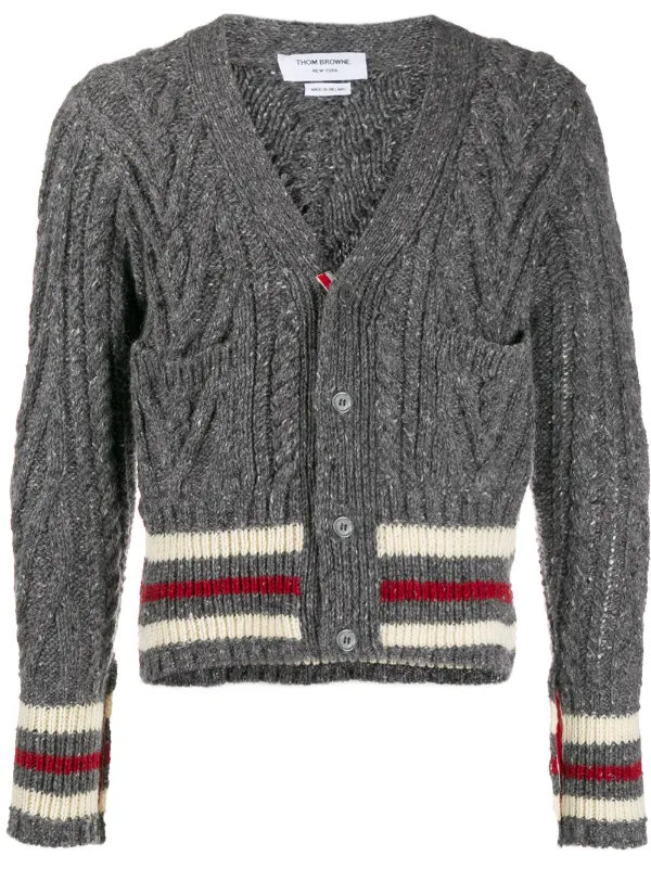 thom browne aran cable cardigan