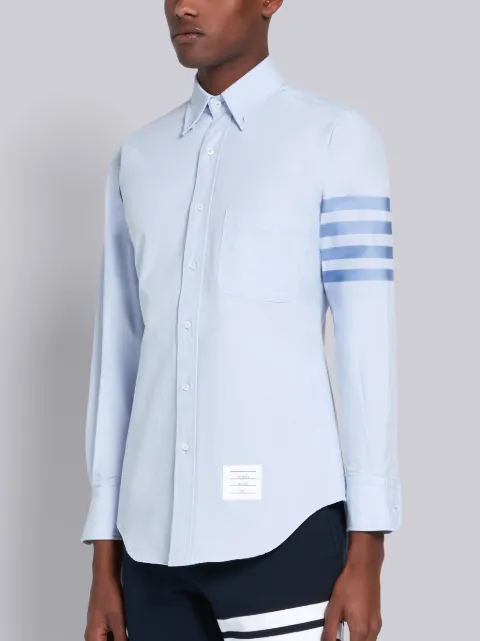 WHITE OXFORD SEAMED ELASTIC STRIPE CLASSIC SHIRT | Thom Browne ...