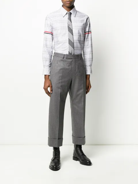 thom browne checked shirt