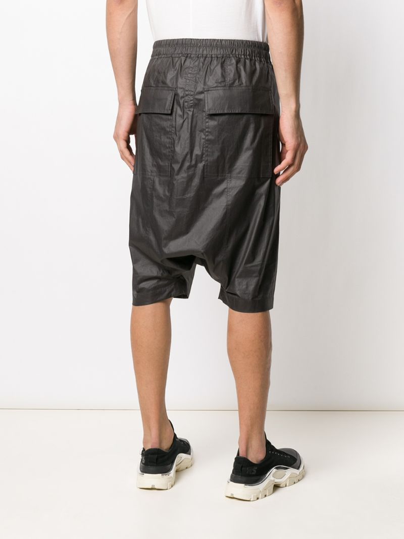 Shop Rick Owens Drop-crotch Drawstring Shorts In Black