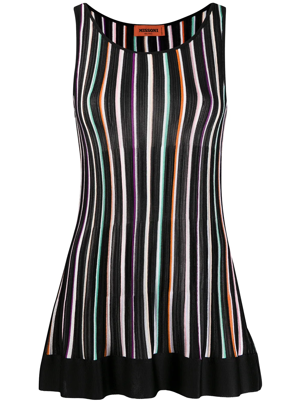 Missoni Striped Sleeveless Shift Top In Black