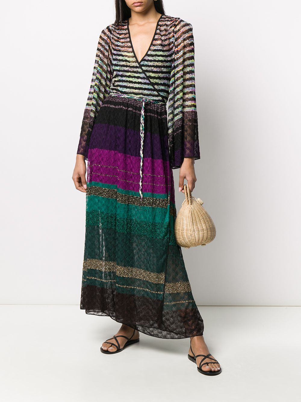 фото Missoni трикотажное платье в полоску с запахом