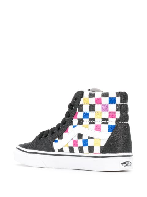 checkerboard glitter vans