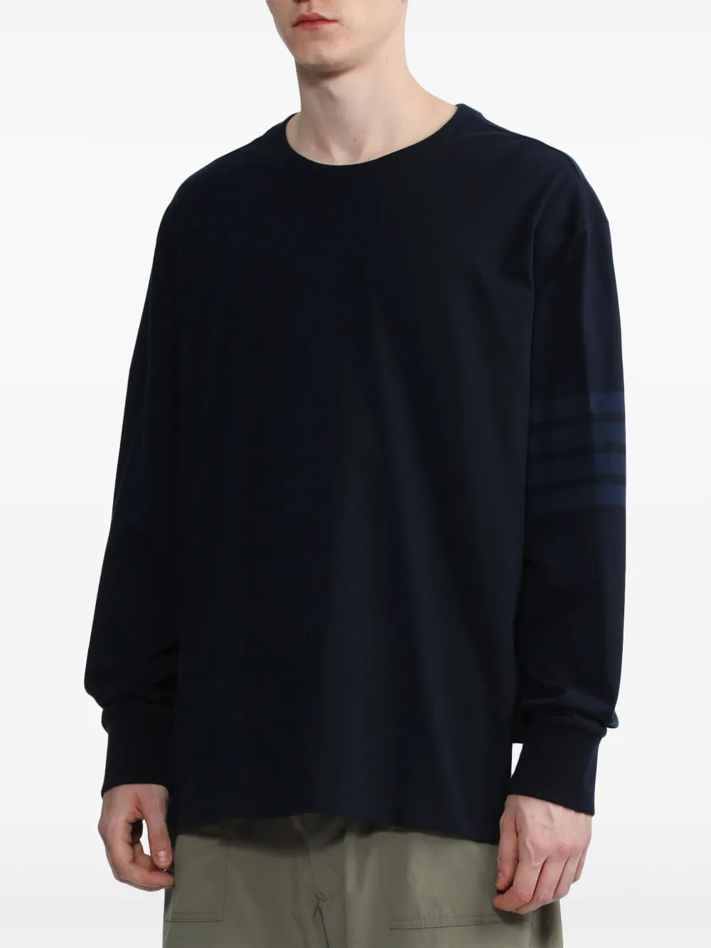  Thom Browne Klassisches Langarmshirt   Blau 