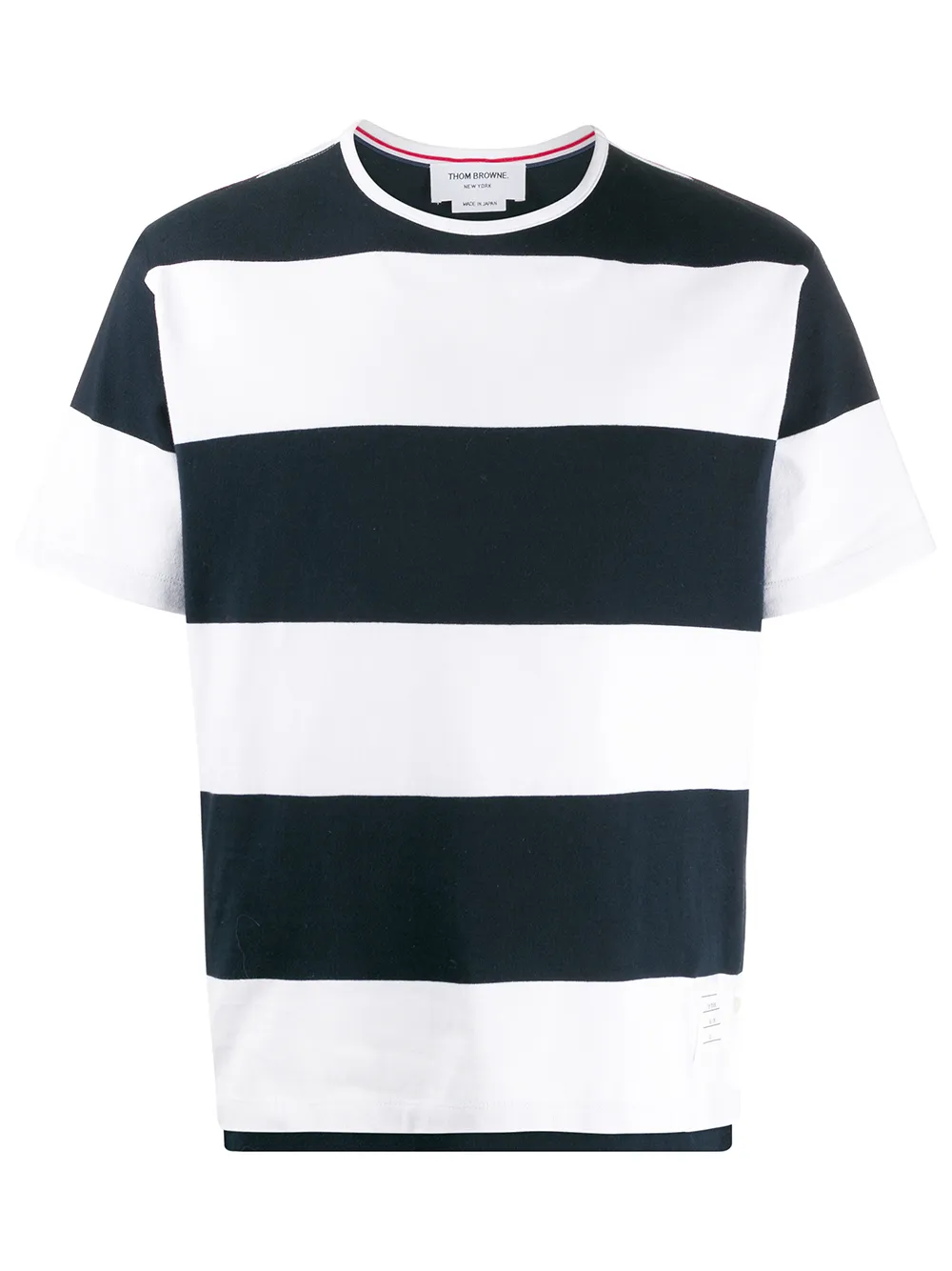 

Thom Browne playera estilo boxy a rayas - Azul