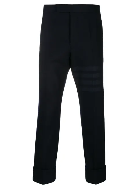 Thom Browne tonal 4-Bar flannel trousers