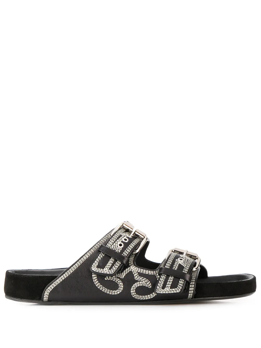 

Isabel Marant sandalias con costura en zigzag - Negro