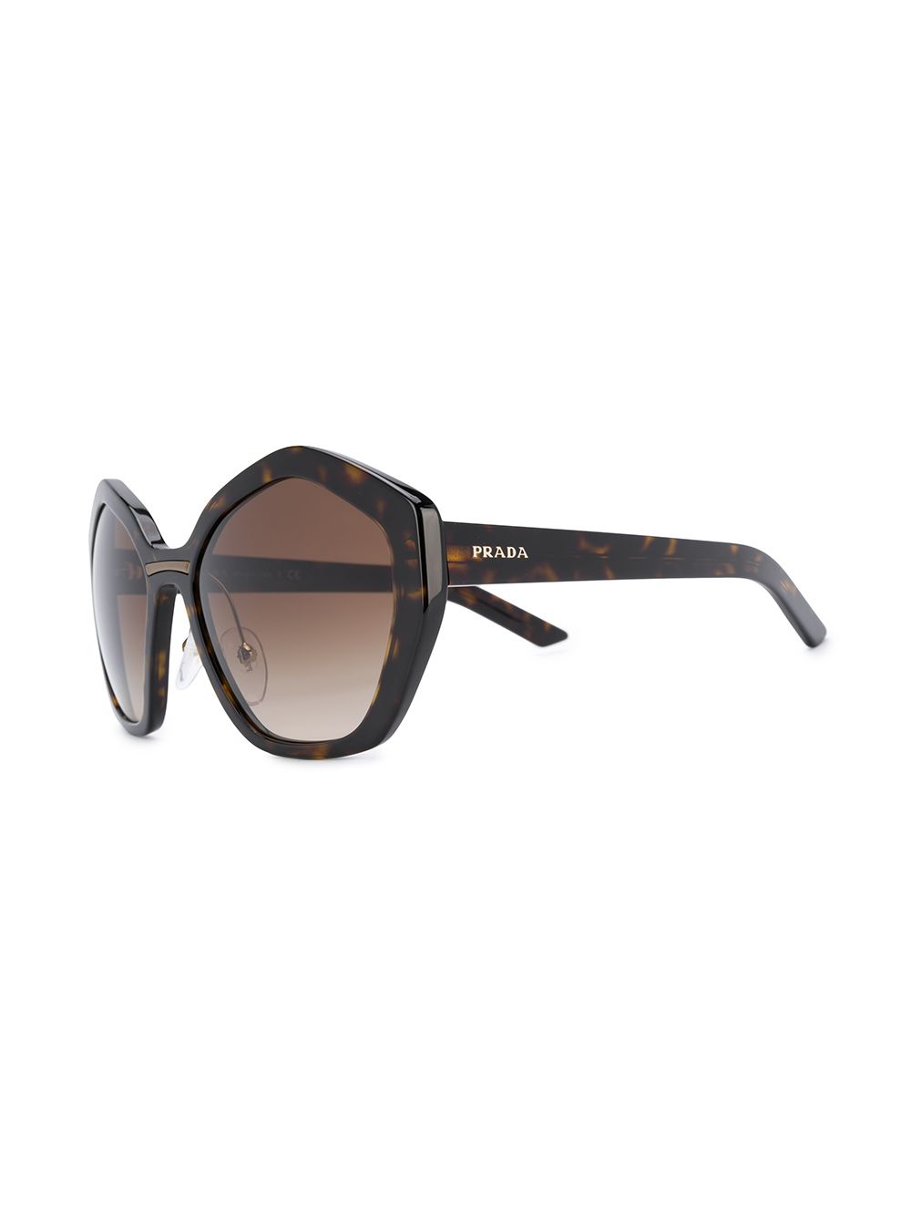 фото Prada eyewear tortoiseshell-effect oversized-frame sunglasses