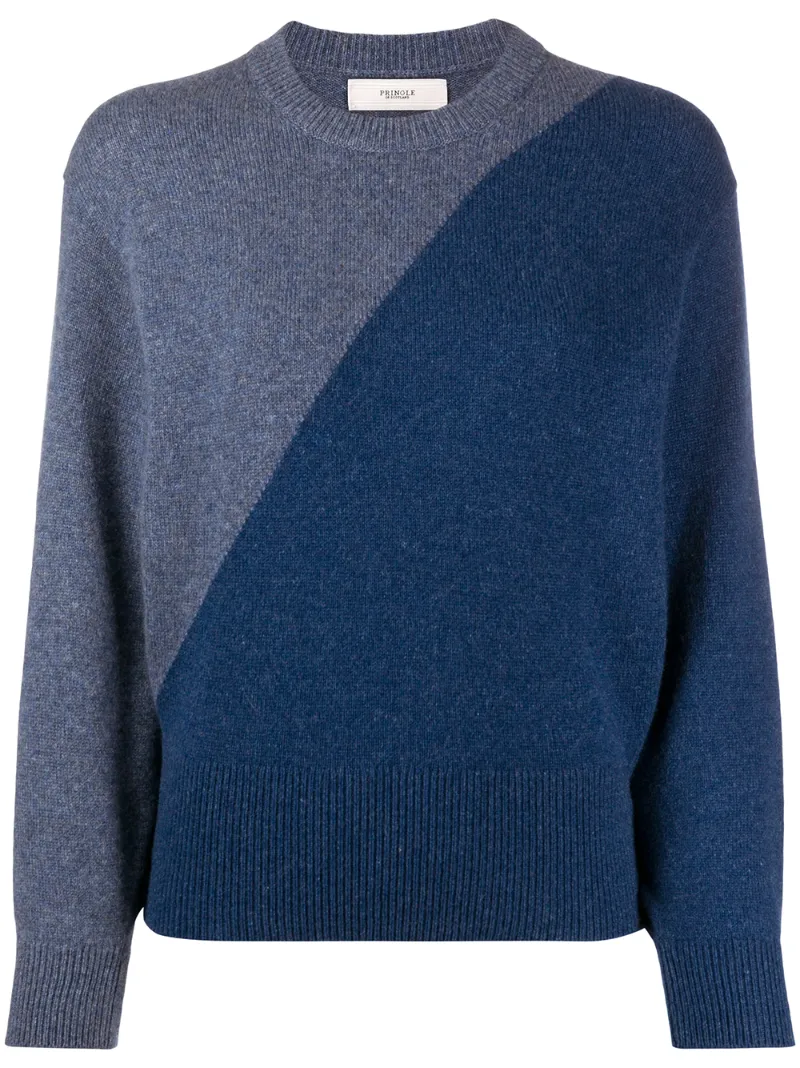PRINGLE OF SCOTLAND TWO-TONE BLOUSON-SLEEVED SWEATER