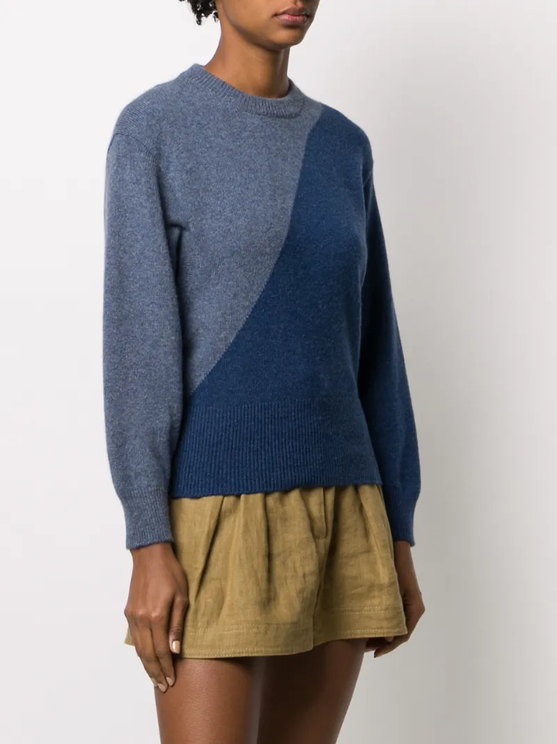 PRINGLE OF SCOTLAND TWO-TONE BLOUSON-SLEEVED SWEATER