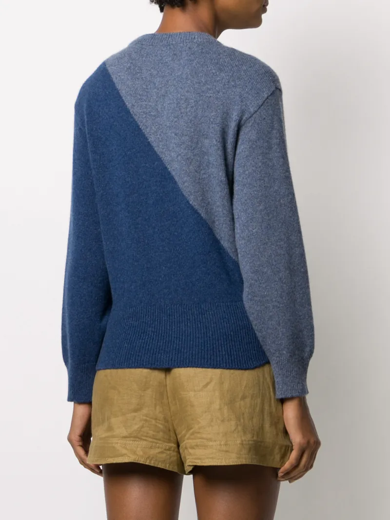 PRINGLE OF SCOTLAND TWO-TONE BLOUSON-SLEEVED SWEATER