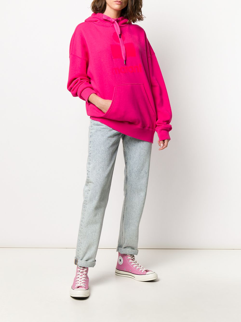 фото Isabel Marant Étoile boxy fit logo print hoodie