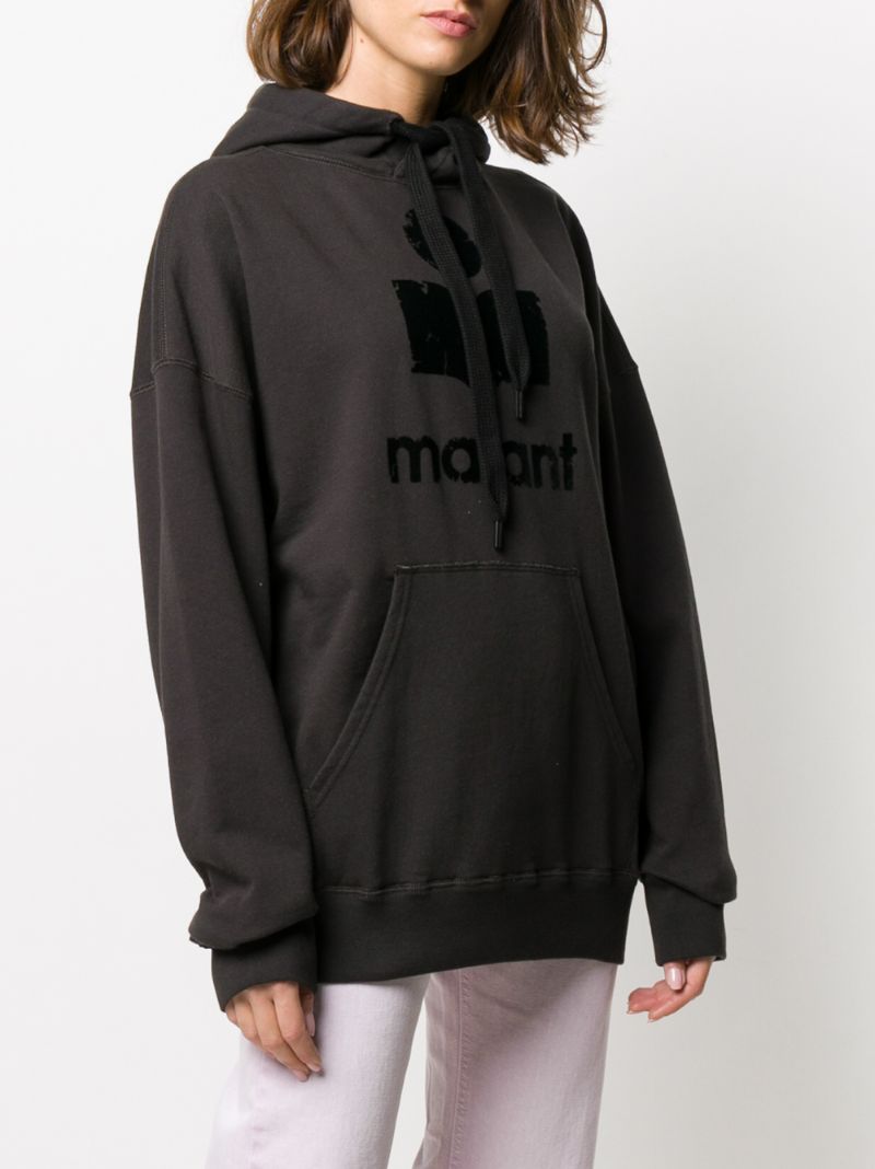 Shop Isabel Marant Étoile Boxy Fit Logo Print Hoodie In Black