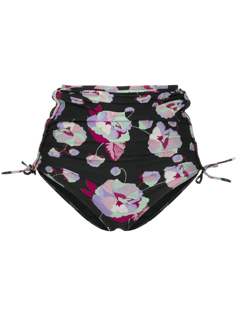 Shop Isabel Marant Nelaris Floral-print Swimwear Bottoms In Black