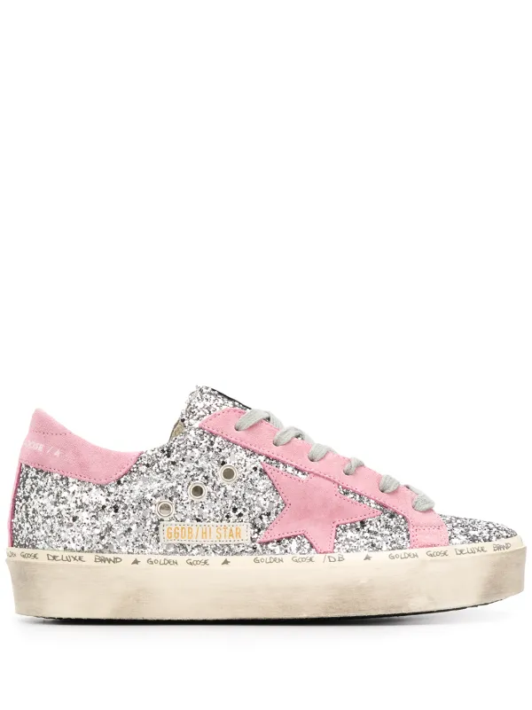 pink and silver golden goose