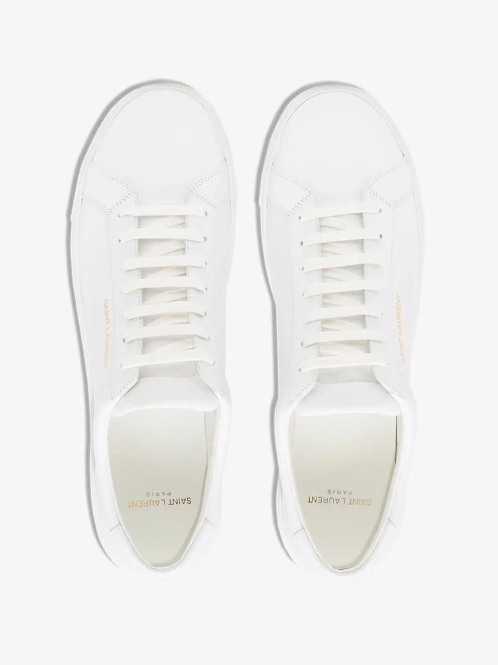 SAINT LAURENT SAINT LAURENT WHITE ANDY LEATHER SNEAKERS,6068330M50014778591