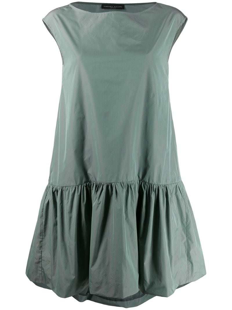 Fabiana Filippi Pleated Drop-hem Dress In Green