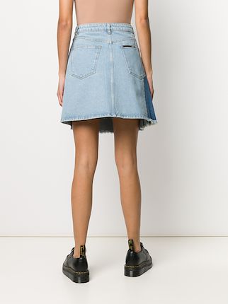 pleated denim asymmetric skirt展示图