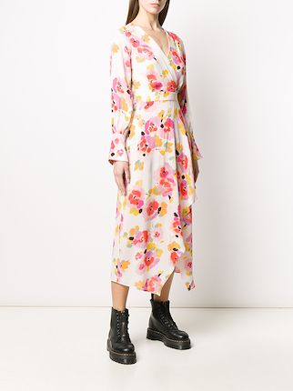 Valoumi floral wrap dress展示图