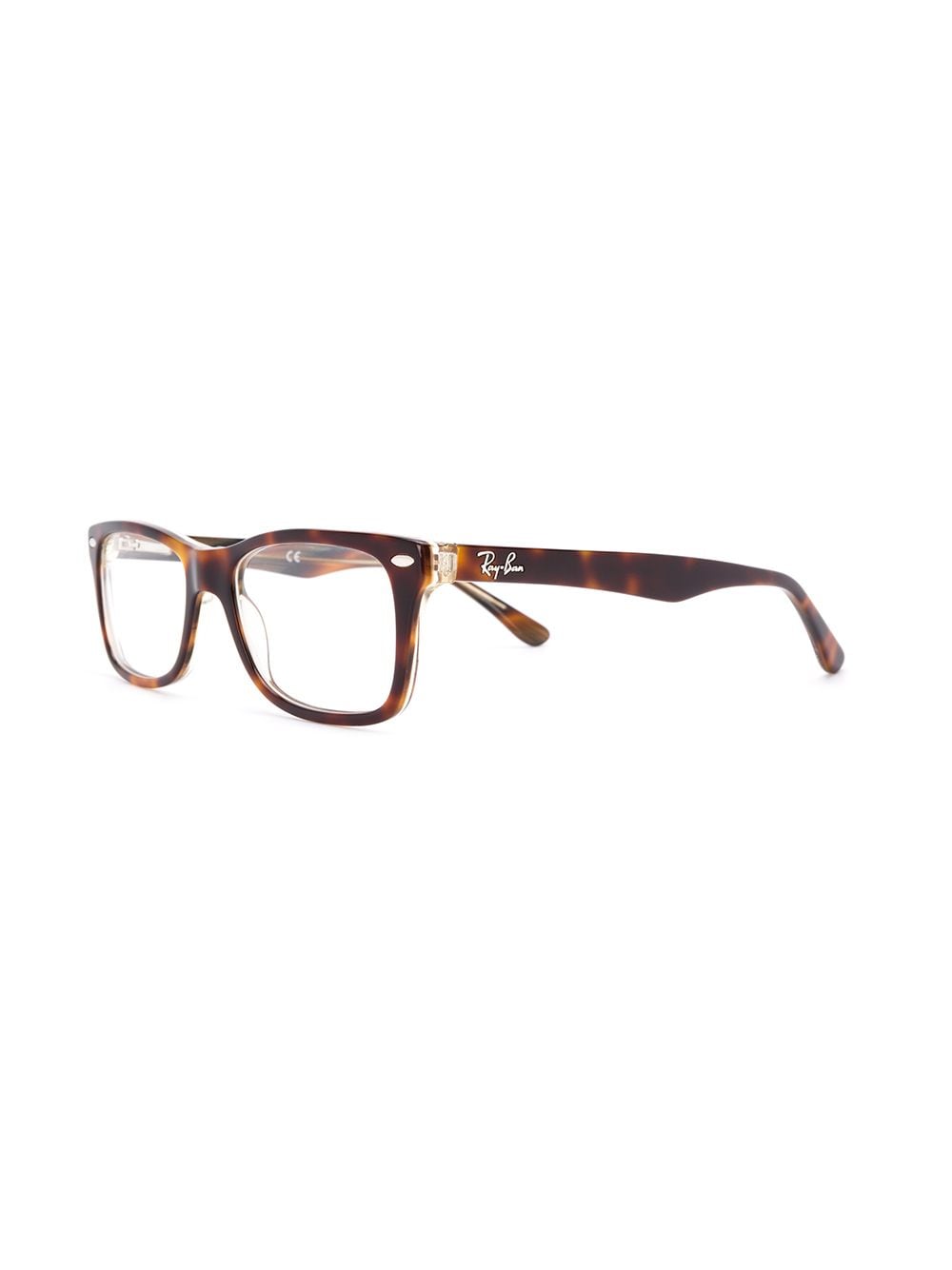 Shop Ray Ban Tortoiseshell Square Frame Glasses In Brown