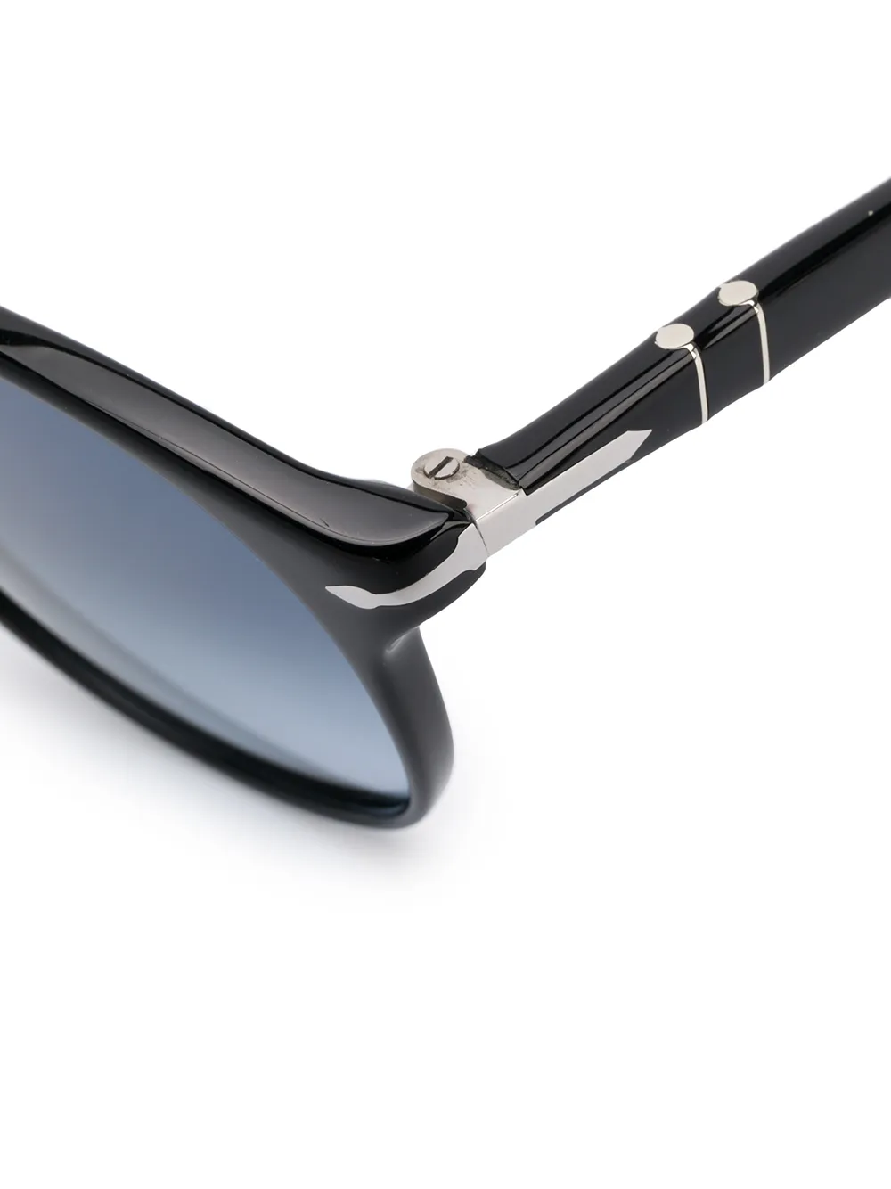  Persol Round Framed Sunglasses - Black 