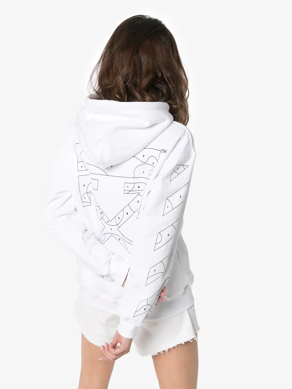 фото Off-white logo arm back cotton hoodie