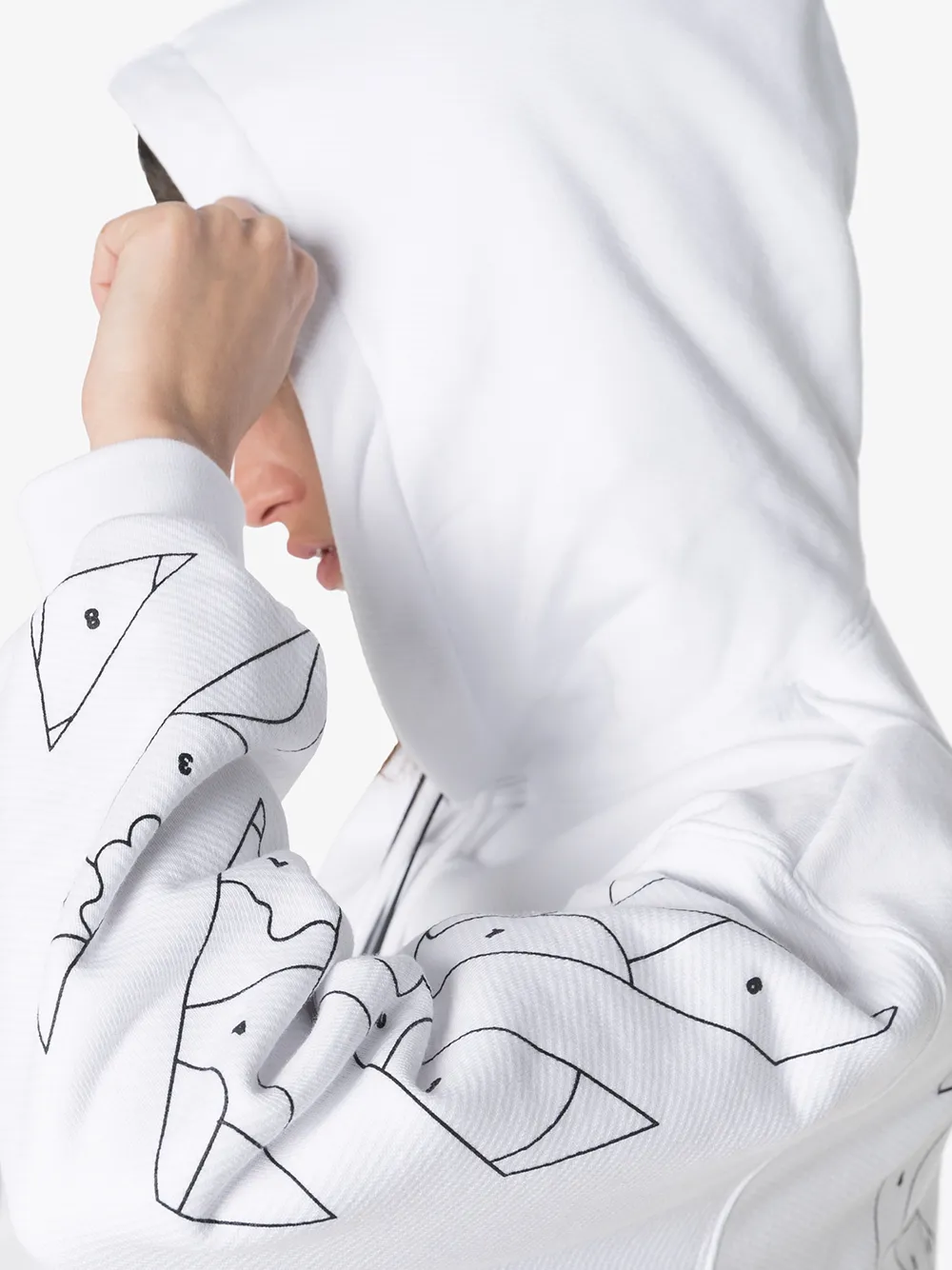 фото Off-white logo arm back cotton hoodie