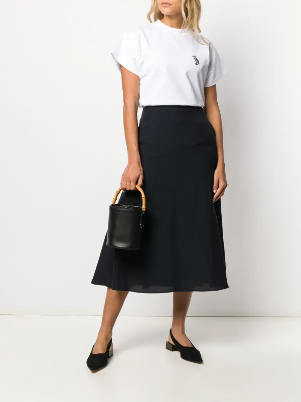 Jil Sander A-line flared midi skirt 