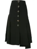A.W.A.K.E. Mode asymmetric flared midi skirt - Black
