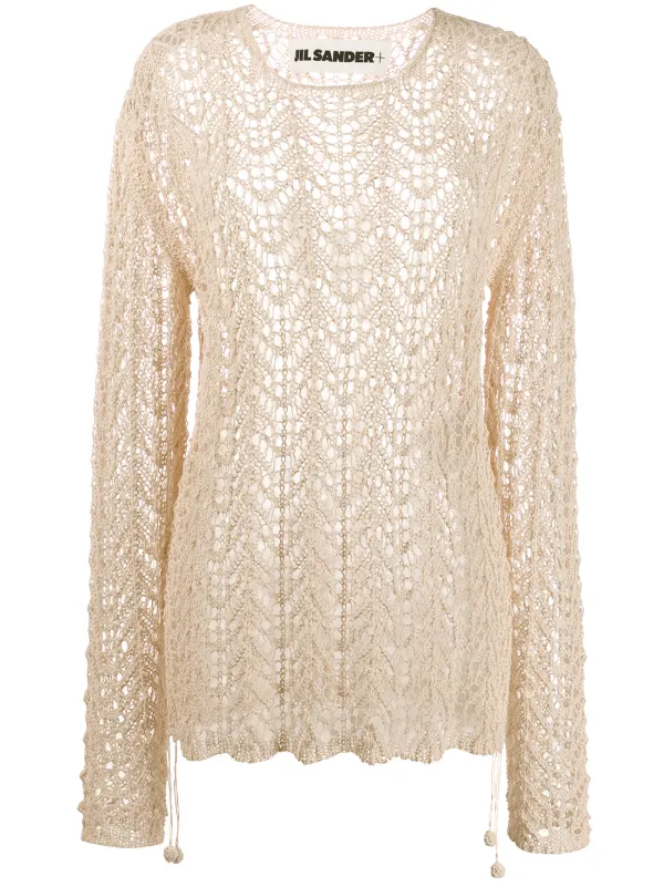 white crochet jumper