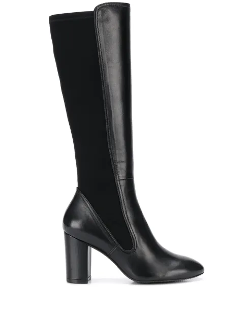 stuart weitzman livia suede block heel tall boots