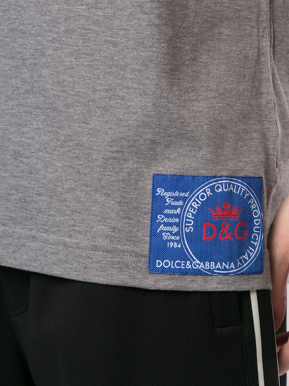 Shop Dolce & Gabbana Logo Patch T-shirt In Grey