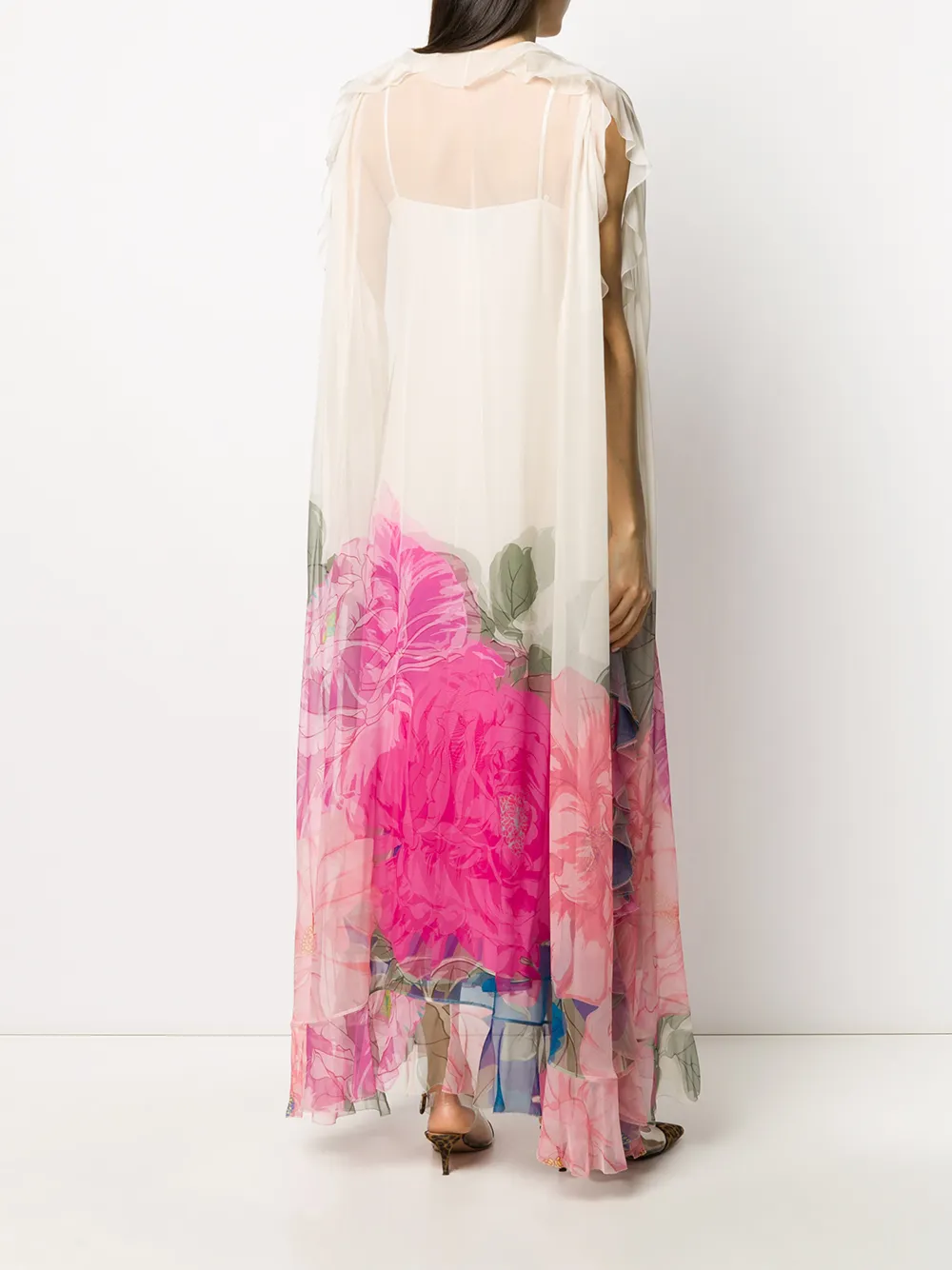 Valentino Garavani Avondjurk met bloemenprint Beige